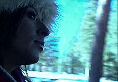 Blonde MILF August in lingerie fishnets heels deepthroats boyfriend then bends for doggystyle assfucking on bed