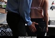 Teen’s Desperate Bargain Turns to Wild Office Fuck with Officer’s Monster Cock After Caught Shoplifting