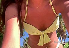 Crazy 18yo pees panties on beach then squirts wet! 🌊💦