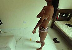 Skinny carioca ninfeta caught bareback fucking couple in public woods