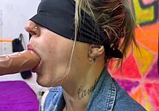 School friend tricks me with cock in flavor game deepthroats gags moans cum in mouth