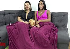 Slutty trans mounts cock deep inside milf