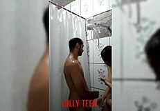 Bent over blowjob turns into doggy with prostitute