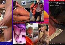 Blonde babe slurps massive monster cock deep