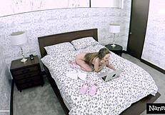 boss bends hot brunette nanny over using her tight wet cunt as personal fuck toy