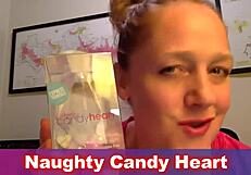 Naughty candy heart buttplug anal insertion and use demo