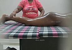 Happy ending spa massage relaxes tense muscles