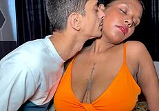 stepsis spreads for stepbro's thick cock pounding