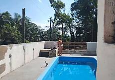 Putinha Flashes Pedreiro by Pool He Jerks Cum All Over Her