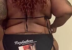 in 2022 xsitebunny struts her ebony big tits in new bikini glow.