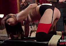 Maledom Whips Submissive Slut's Pussy Then Ties Her for Rough Discipline