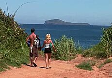 Chloe delaure moans loving that double penetration on ocean rocks!