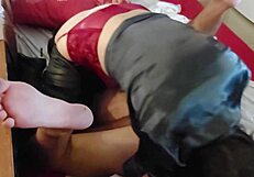 Intense French Amateur Doggystyle Fucks Satin Lingerie Clothed Rimjob