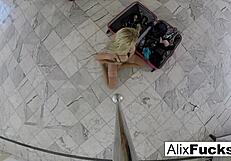 Voyeur Catches Busty Blonde Alix Lynx Masturbating Before Dressing!