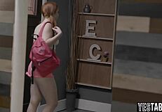 horny old guy tricks petite teen babysitter for anal pound