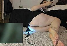 Spy my pussy and ass stretched by huge rubber anal fisting cocks inside gyno view