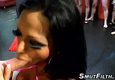 Busty German Babe Facialized in Hardcore Bukkake Blowbang