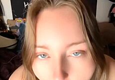 Horny Slut Sucks Dildo Then Fucks Pussy Doggystyle with Big Clit