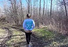 drone watches us fuck outside with big cock in curvy milf pussy