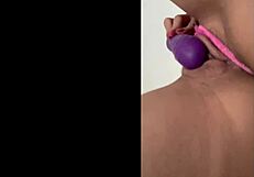 Beautiful Latina Teases Ass with Favorite Dildo