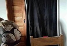 babe's tight small tits bounce wildly during intense outdoor public anal machine fucking pov