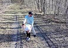 drone watches us fuck outside with big cock in curvy milf pussy