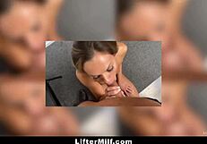 shoplifter milf caught stealing in garage forced to suck and fuck burglar pov payback