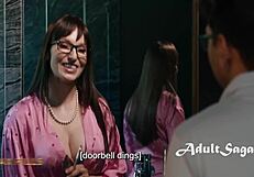 Max Fills Blurred Lines with Mommy Milf Riding Hard