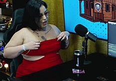 pri melancia hottest brazilian bbw exposes huge tits shakes them on podcast