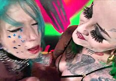 whoa, check out this lesbian femdom where the submissive emo teen begs her german mistress for rough strapon party fuck
