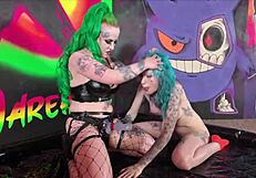 whoa, check out this lesbian femdom where the submissive emo teen begs her german mistress for rough strapon party fuck