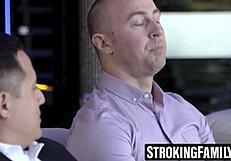 Stepbro's Monster Cock Gets Sucked Hard by Stepsis Before Stepdad Interrupts Phone Ride and Doggystyle Facial