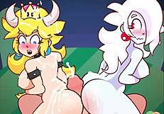 want bowsette and boosette to suck your hard cocks in this threesome?