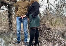 Mother-in-Law Grabs My Dick While I Pee Outdoors in Heels!