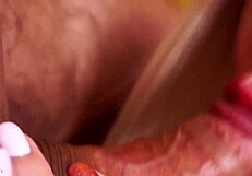 Close-Up Sucking Cock Till Thick Cum Fills Her Mouth