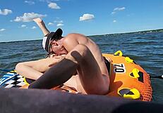 Athletic Couple Pounds Jetski Sex in Lake Center