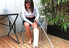 ever wonder what happens after a car crash with a sexy asian in a cast leg?