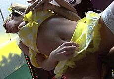 the bartender pulls two busty milfs behind the bar for cock riding and cum facials