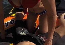 Athletic Couple Pounds Jetski Sex in Lake Center