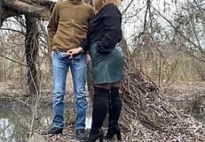 Mother-in-Law Grabs My Dick While I Pee Outdoors in Heels!