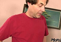 hey check this stunning brunette masseur pounding with huge cock