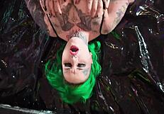 whoa, check out this lesbian femdom where the submissive emo teen begs her german mistress for rough strapon party fuck