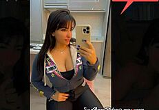 curvy latina goddess flashes cameltoe in store fitting room before bbc toy blowjob tease
