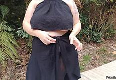 priscila flaunts transparent skirt no panties on streets