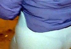 Madura flashes red thong in sheer leggings caught on street