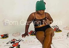 Casting Sexy Ebony Milf Shows Fat Pussy Big Tits Fingering