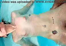 Hazel Haze Sucks Fucks Cock Poolside Blowjob