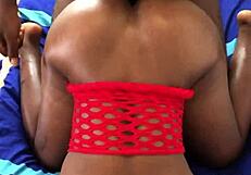 Hot black babe moans riding neighbor's monster bbc doggystyle in country quickie orgasm!