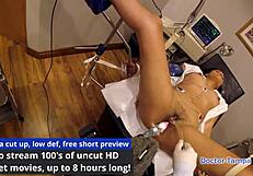 dr tampa gives rebel wyatt a relaxed gyno exam spreading shaved pussy with vibrator