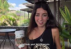 crazy public cumwalk after starbucks blowjob toilet sperm coffee